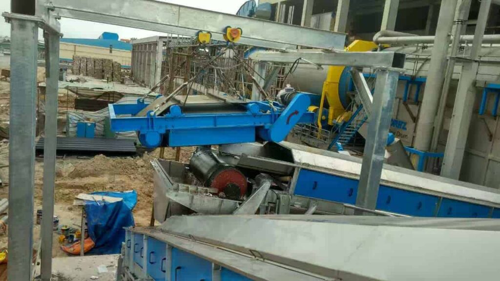 over belt magnetic separator